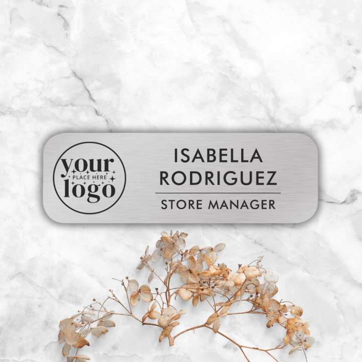 Custom Employee Name Tag- Pin or Magnetic Backing