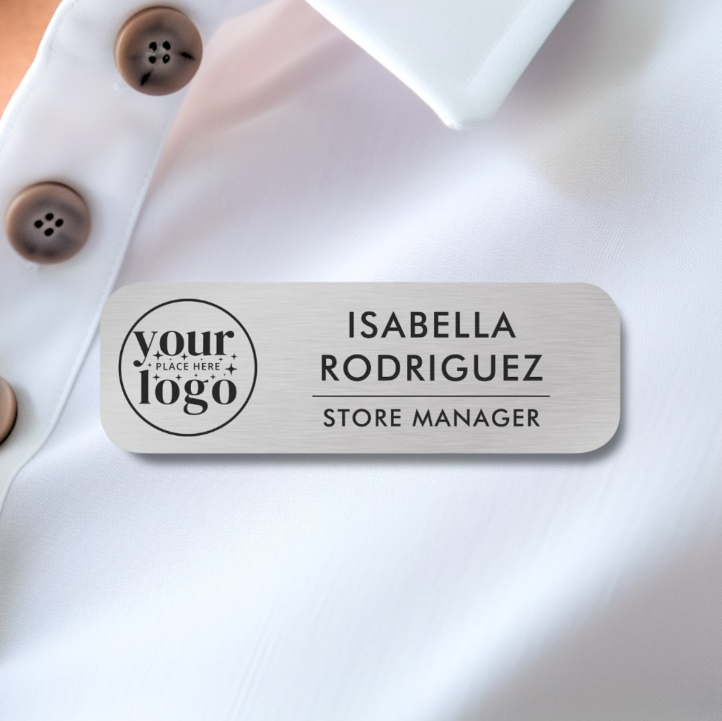 Custom Employee Name Tag- Pin or Magnetic Backing